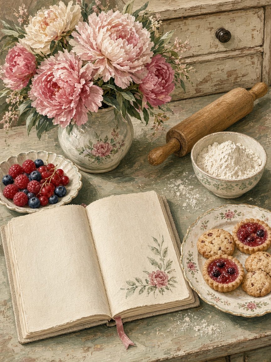 Baking Planner & Recipe Cards — painted cover